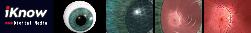 iKnow digital media logo Physiology of the Eye eyeball cornea aqueous vitreous retina optic disc and nerve images